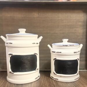 American Atelier White and Black Canister Set